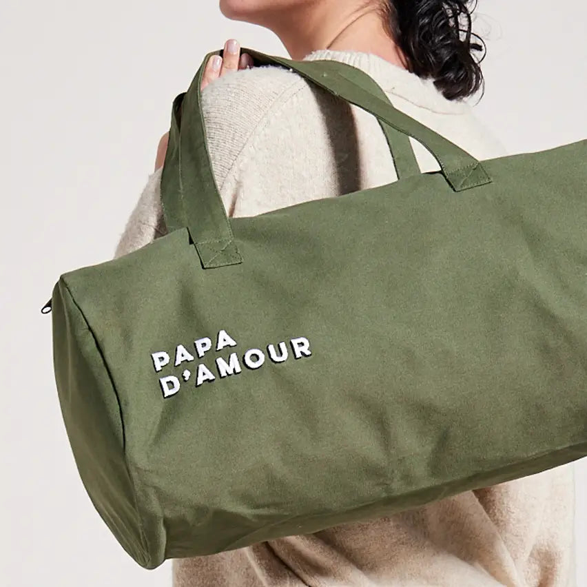 Grand sac polochon vert olive | Family impact stories