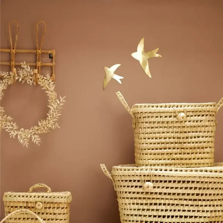Hirondelle en laiton – Décoration murale artisanale