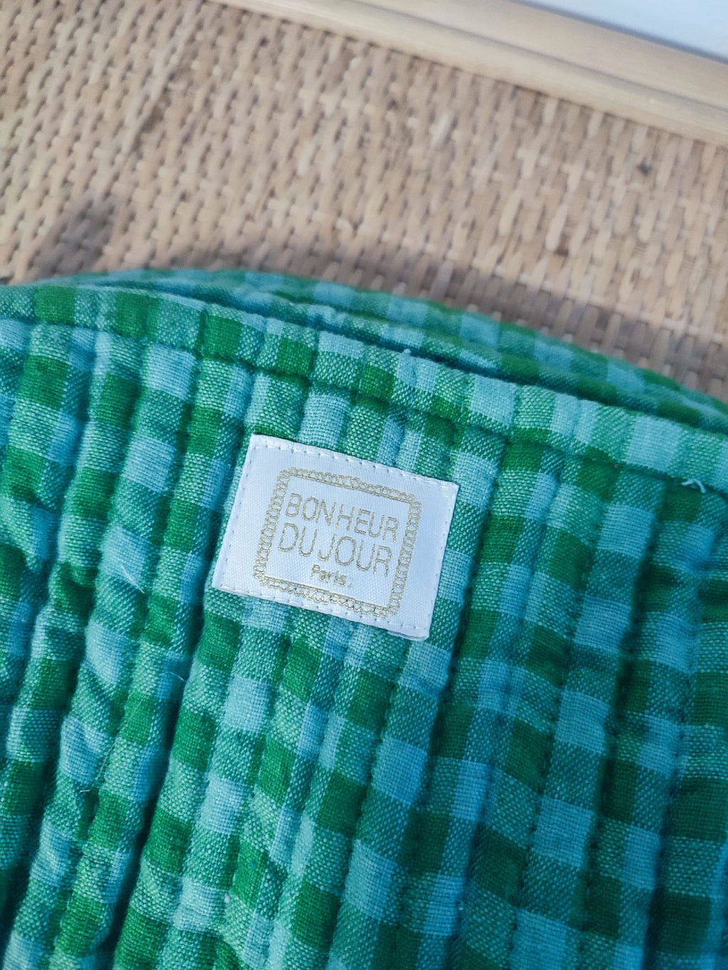 Trousse de toilette vichy vert | Bonheur du jour