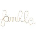 Mot en fil de fer doré "FAMILLE" – Décoration murale artisanale