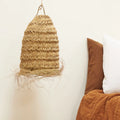 Suspension tube en fibre de palmier – Abat-jour artisanal