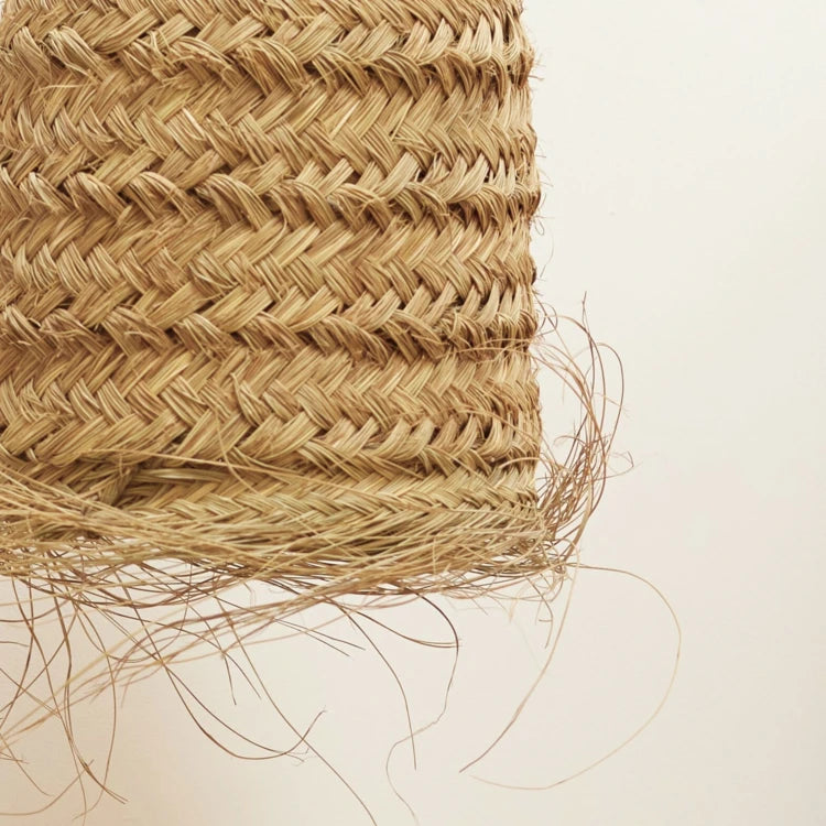 Suspension tube en fibre de palmier – Abat-jour artisanal