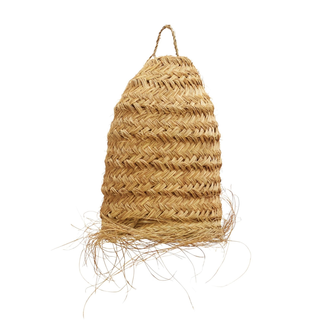 Suspension tube en fibre de palmier – Abat-jour artisanal