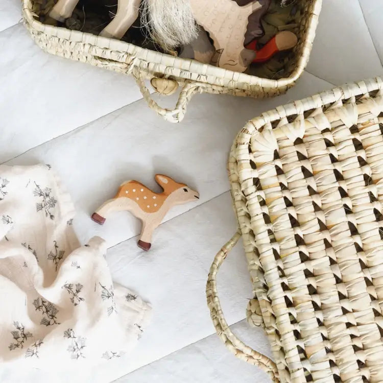 Valisette de rangement en palmier tressé – Artisanat naturel