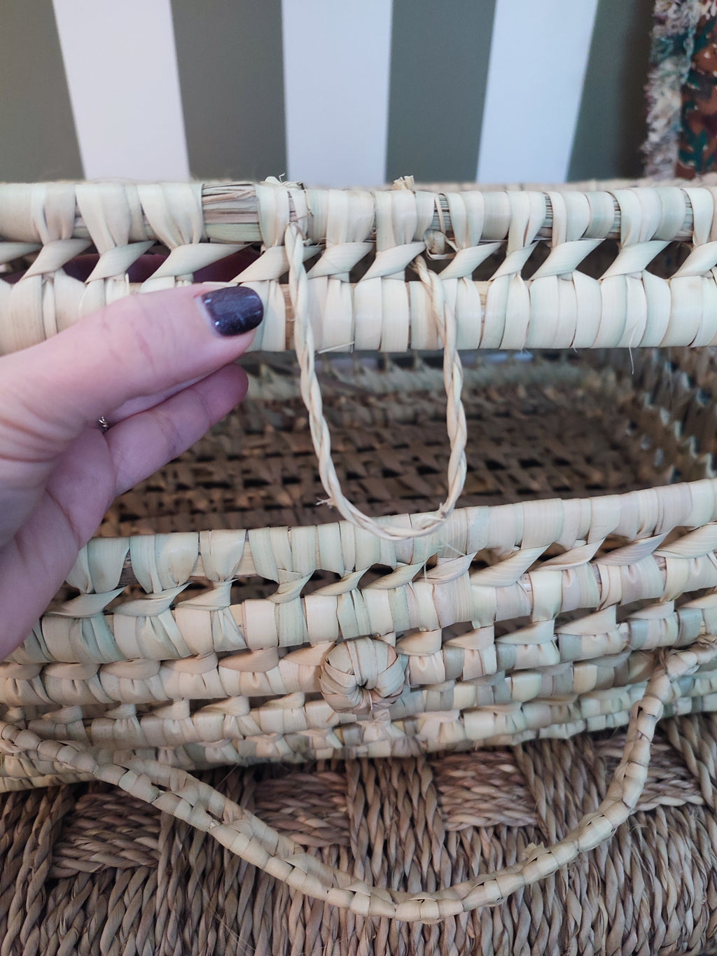 Valisette de rangement en palmier tressé – Artisanat naturel